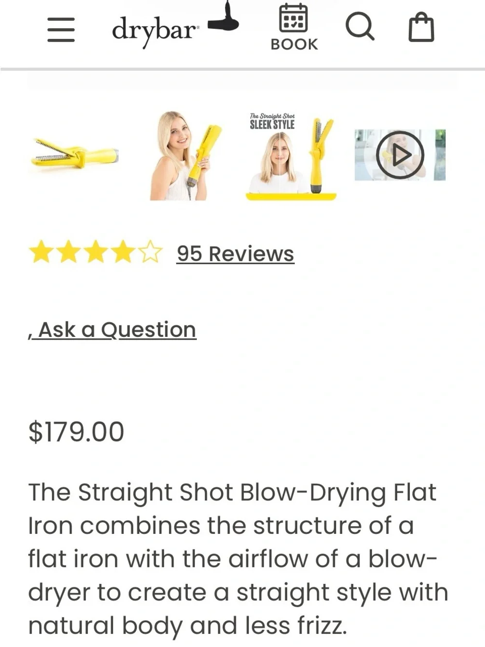 Drybar “The Straight Shot” Blow-Drying Flat Iron innovative hair styling tool.
